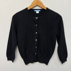 White + Warren Midnight Black Cardigan
